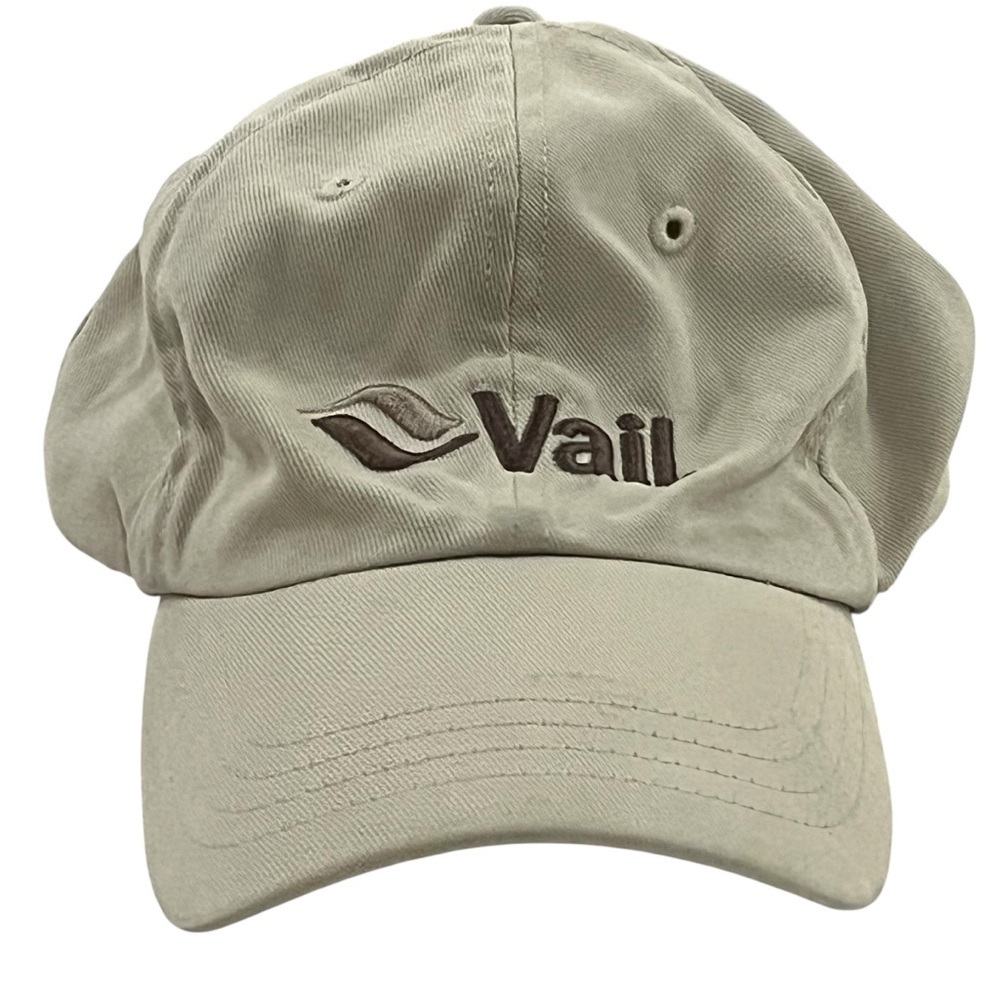 Vail, Colorado Tan & Brown Adjustable Baseball Cap by American Dry Goods